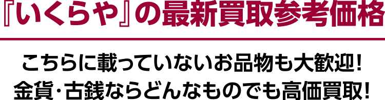 『いくらや』の最新買取参考価格